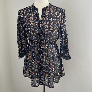 Y2K Babydoll Top Floral Dark Fairy Grunge Whimsigoth Boho Coquette Romantic